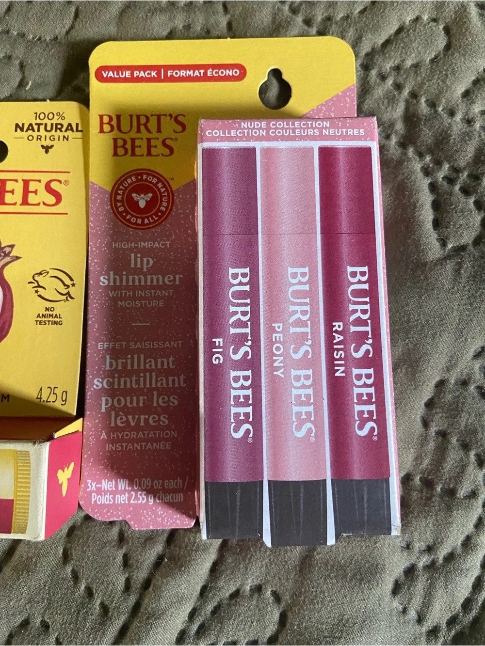 Burt's Bees Combo Packs Bundle of Tinted Lip Balm Lip Shimmer & Lip Balm